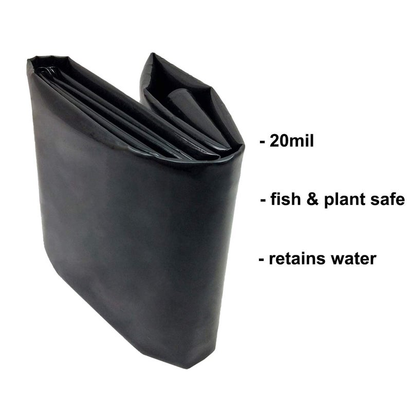 UWIOFF Small Pond Liner  4 x 7 Feet 20 Mil Pond Liners for Outdoor Ponds  Black LDPE Pond Liner for Waterfall  Fish Ponds  Garden Fountain - Image 5
